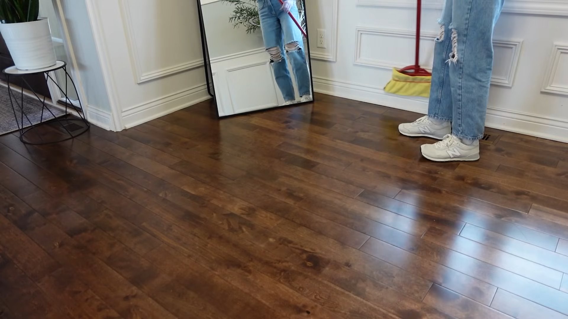 Clean Baseboards with Broom